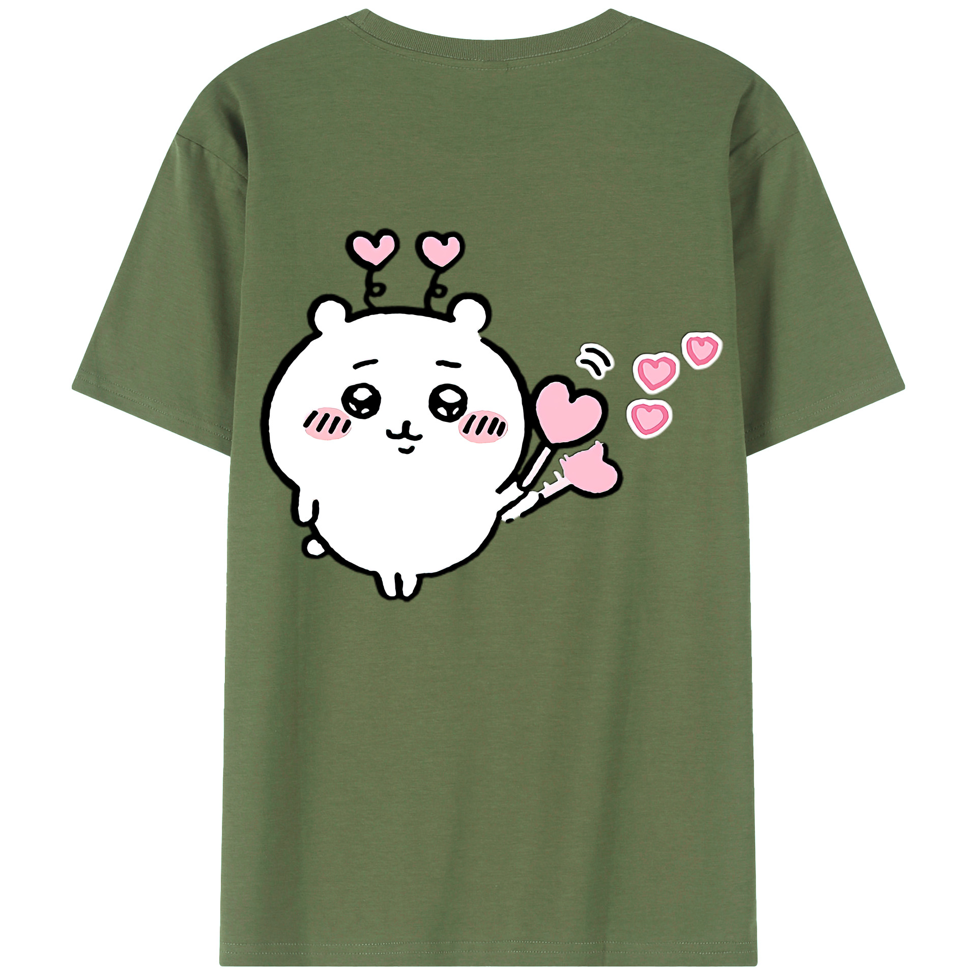 （画像用） ちいかわ ちいかわ Chii-kawa chiikawa 綿100％ メンズ半袖Tシャツ（バックプリント） 通気性